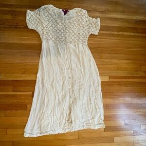 Vintage 90’s Crochet Cream Midi Dress